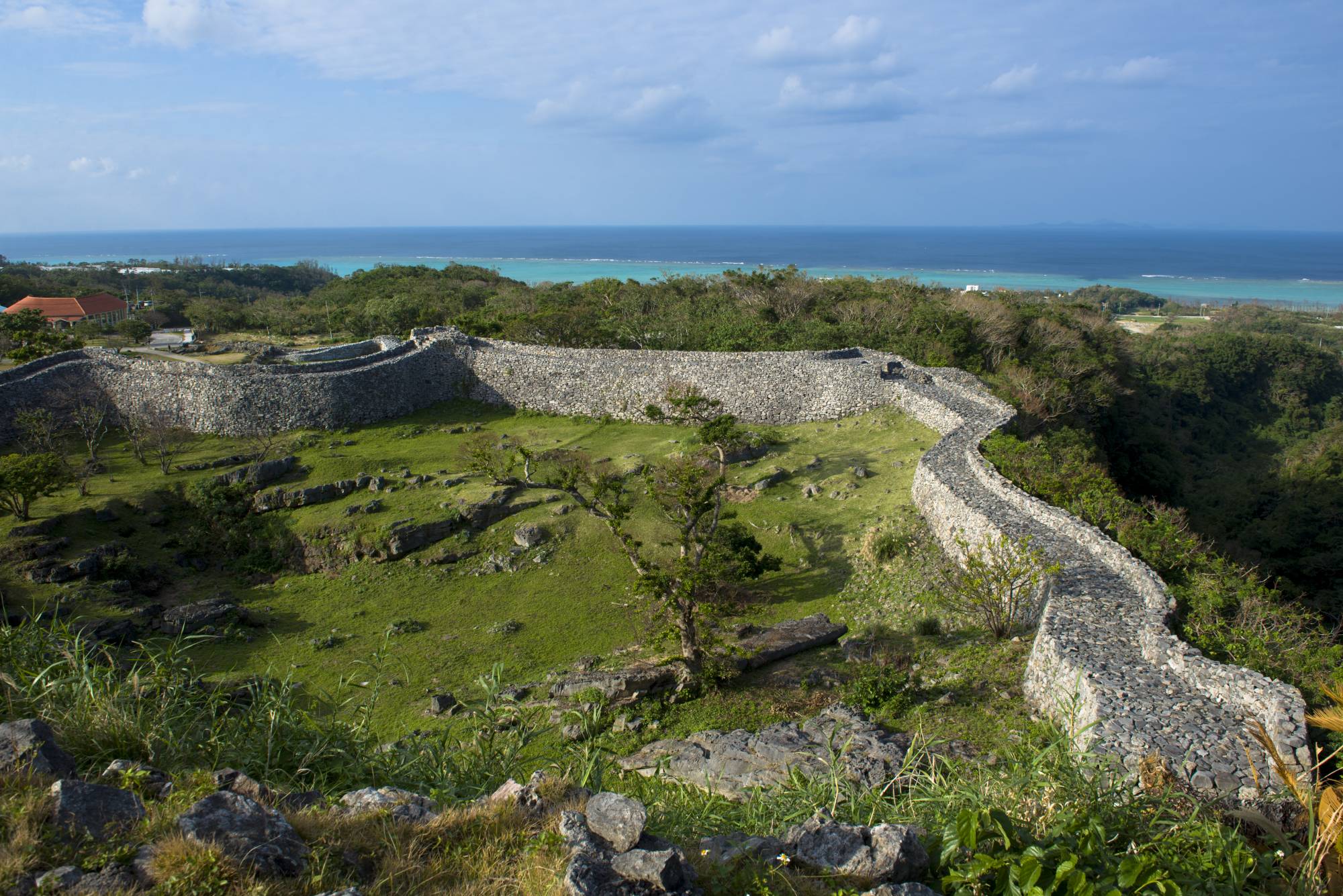 The Nakijin Castle Site from the 13th century is one of the nine Gusuku Sites and Related Properties of the Kingdom of Ryukyu, which have been collectively designated as a U.N. World Cultural Heritage Site.