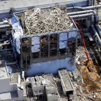 An aerial photo shows the destroyed building of the Fukushima Daiichi nuclear power plant's No. 4 reactor on March 30, 2011. Photo courtesy of Tokyo Electric Power Company Holdings Inc. | KYODO