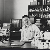 Dr. Hideyo Noguchi in his lab at the Rockefeller Institute for Medical Research | HIDEYO NOGUCHI MEMORIAL FOUNDATION