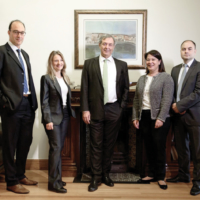 (Left to right) Partners Aristeidis N. Goulandris and Marina A. Perraki, Managing Partner Dimitris G. Tsibanoulis, Partners Anna E. Apostolaki and  Emmanouil N. Komis | © TSIBANOULIS & PARTNERS