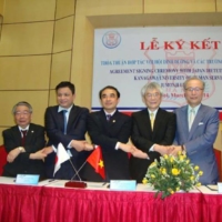 The Japan Dietetic Association, Kanagawa University of Human Services, Jumonji University, Hanoi Medical University and the Vietnam National Institute of Nutrition signed an agreement on academic exchanges in March 2014. | JAPAN DIETETIC ASSOCIATION