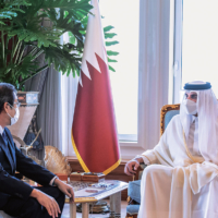 Japanese Ambassador to Qatar Satoshi Maeda presents his credentials to His Highness the Amir of Qatar Sheikh Tamim bin Hamad Al-Thani. | © JAPANESE EMBASSY