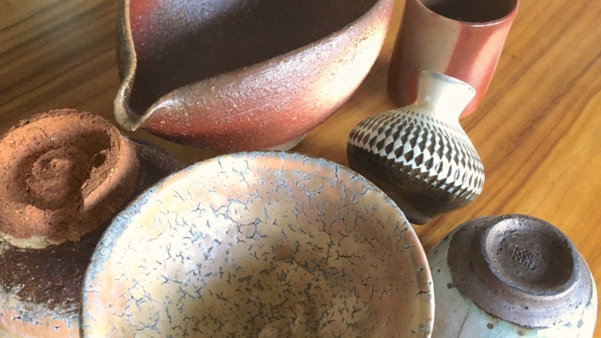 OLD-BIZEN Jiki Japanese Porcelain Sake Cups 