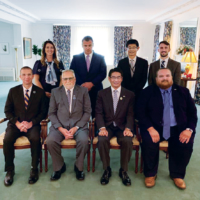 Representatives from the City of Wabash and Grow Wabash County enjoy a farewell luncheon with former Consul-General of Japan in Chicago Naoki Ito (front row, second from right) at his official residence.