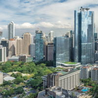 The iconic Makati CBD, the first central business district in the Philippines, epitomizes life, work and play with its developments, events and greenery.  | © AYALA LAND