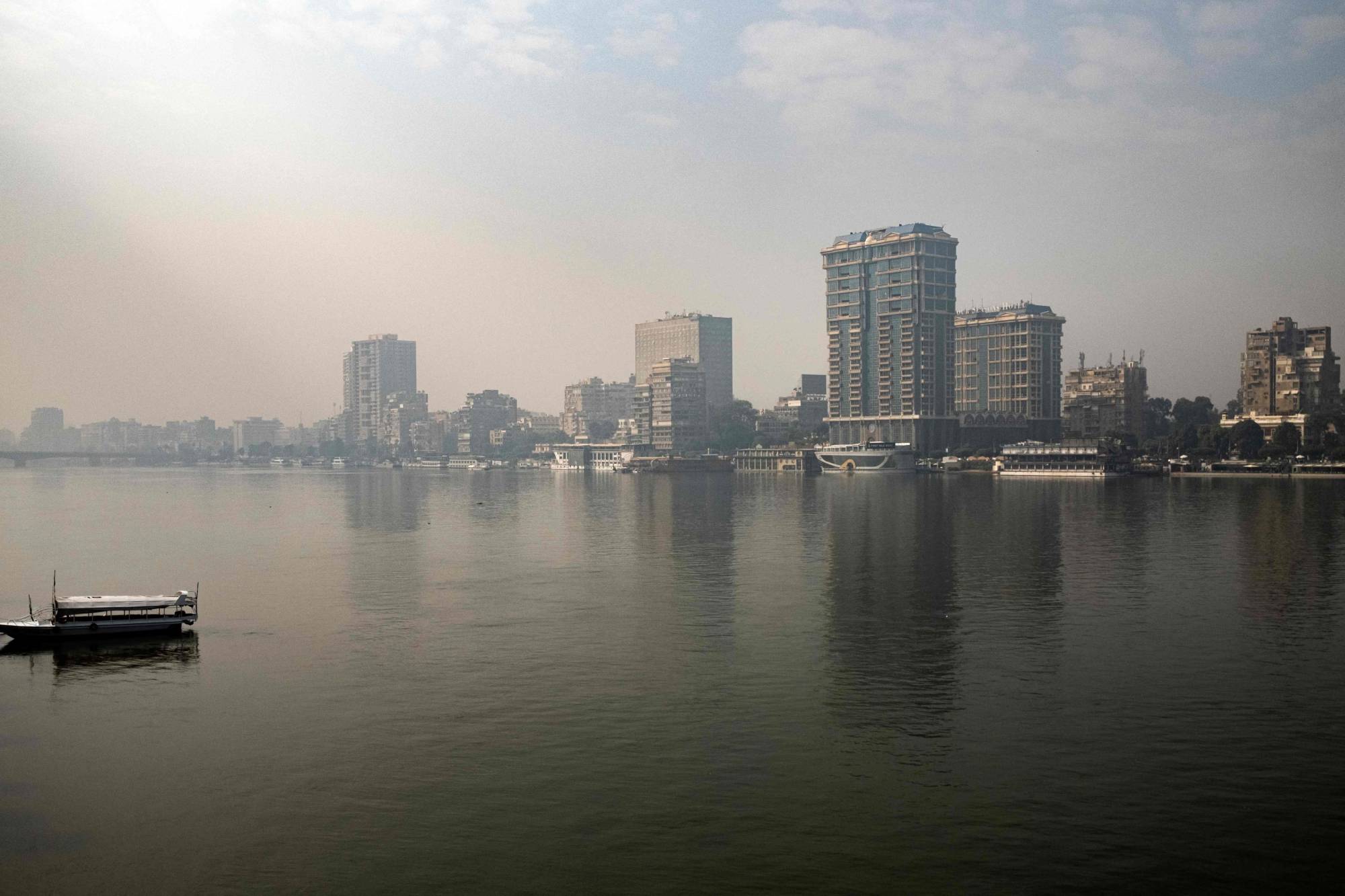 The Nile river embakment in Giza, the twin city to Egypt's capital, Cairo, on Tuesday. | AFP-JIJI