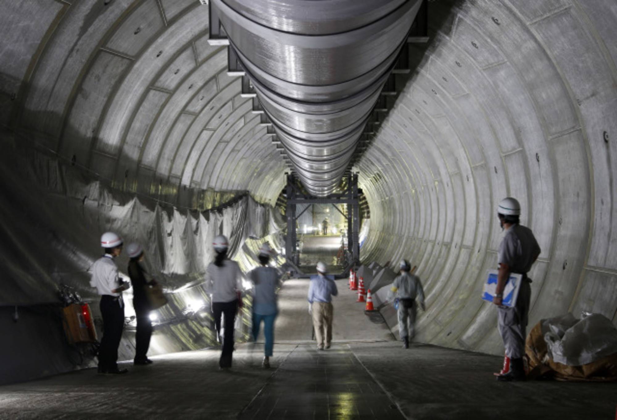 Construction of the underground Furukawa reservoir in Tokyo in 2014 | BLOOMBERG