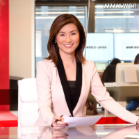 The "NHK Newsline" studio in New York aims to reach a larger North American audience.