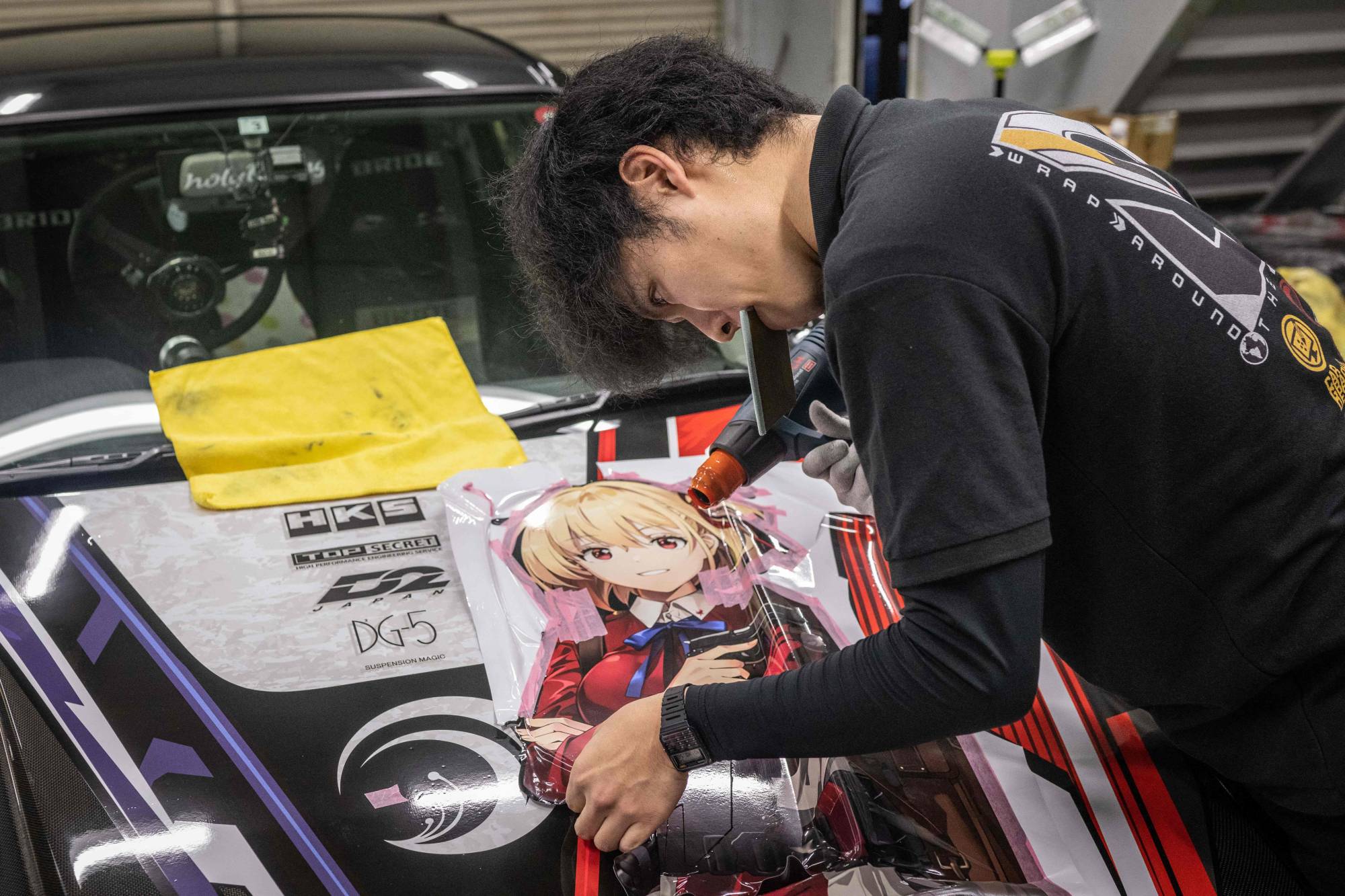 A car decorated with anime decals itasha on display at Niconico  Chokaigi festival in Makuhari Messe Convention Center on April 29 2018  Chiba Japan Niconico Chokaigi is organized by Japans largest social