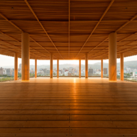 At the top of the building, a breezy platform overlooks the city. | HIROSHIMA ORIZURU TOWER