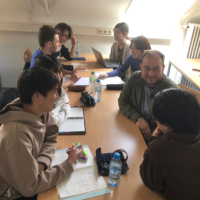 Students from Doshisha University and the University of Tuebingen enjoy interacting with each other at the EU Campus. | DOSHISHA UNIVERSITY