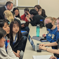 Following delays caused by the COVID-19 pandemic, students studying under the Collaborative Online International Learning program were able to meet with students at the University of North Georgia in March. | NANZAN UNIVERSITY