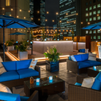 The Hilton Tokyo’s Beer Garden in the Sky is open through Sept. 30 at the seventh-floor rooftop terrace. | HILTON TOKYO