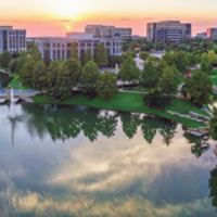 Hall Park in Frisco is a major business center in North Dallas, providing more than 200,000 square meters of Class-A office space across a 65-hectare mixed-use development.