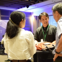 Many people gathered at the FARM8 booth to discuss the future of sake