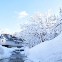 Brewery in the snow in an area with heavy snowfall.
Sake brewing at Tsunan is done mainly only during the snow season.