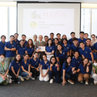 Students and faculty members from the Philippines’ Mapua University participate in an OECU tour in July. | OSAKA ELECTRO-COMMUNICATION UNIVERSITY