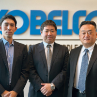 From left: Keitaro Nakai, General Manager of Shinsho Corp.’s Middle East Representative Office, Takuya Kadosaka, General Manager of Kobelco Machinery Middle East, and Kentaro ‘Kent’ Nezaki, Managing Director of Kobelco Construction Machinery Middle East and Africa