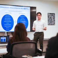 Tokyo Academics CEO Neil Nguyen conducts a college admissions workshop at the company’s Nishiazabu Center on Feb. 25. | TOKYO ACADEMICS
