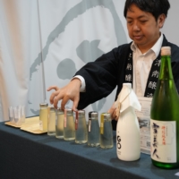 brands produced by Tsunan Sake Brewery, including 'GO GRANDCLASS Uonuma Koshihikari Edition' and 'Green Sake (using Euglena cultured yeast extract)