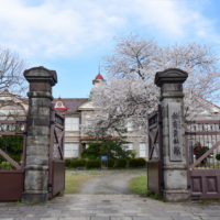The museum gate, a beautiful spot for cherry blossoms in spring.