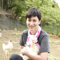 Bouquet keeps chickens on her farm. | RYOICHI SHIMIZU
