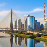 Octavio Frias de Oliveira Bridge in Sao Paulo Brazil South America