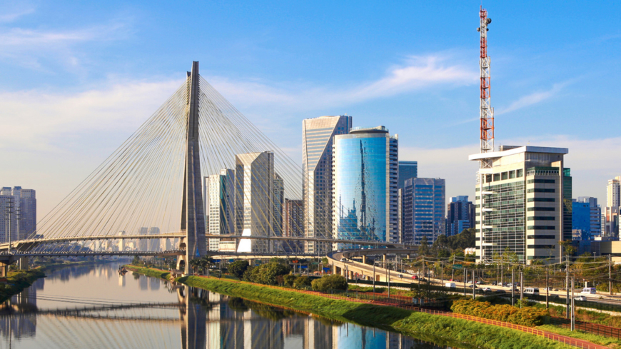Octavio Frias de Oliveira Bridge in Sao Paulo Brazil South America