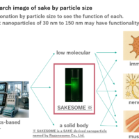 Functionality research image of japanese sake by particle size