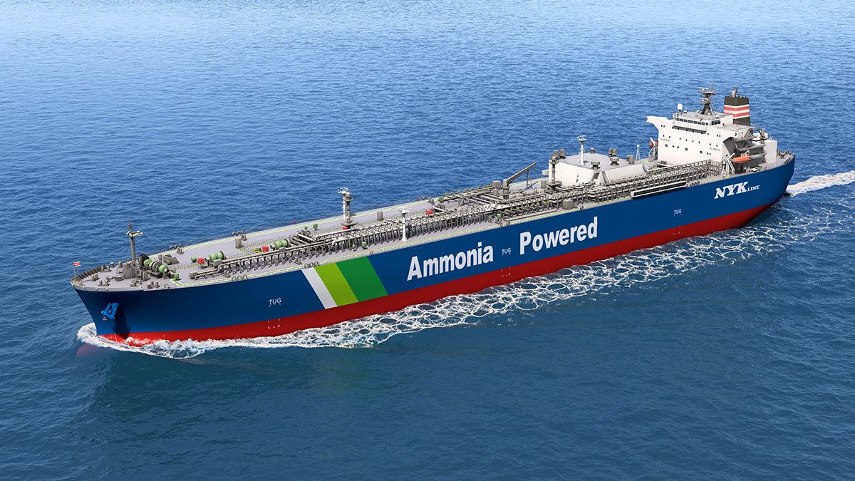 A conceptual image of an ammonia-fueled medium gas carrier | NYK